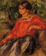 Gabrielle in the garden at Cagnes 1911
